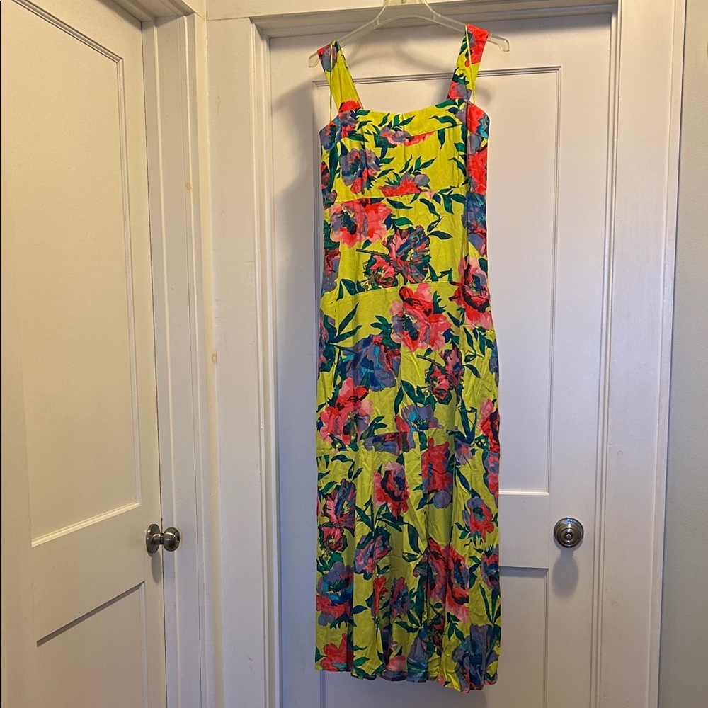 Vince Camuto “Daisy Daze” Yellow Floral Maxi Dress Multicolor Pattern - M, NWT